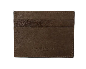 Brown Leather Cardholder Wallet Billionaire Italian Couture