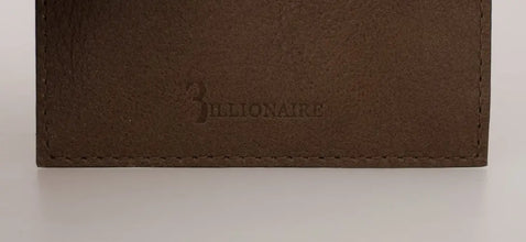 Brown Leather Cardholder Wallet Billionaire Italian Couture