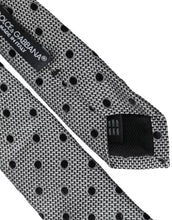 Dolce & Gabbana Black White Dot Fantasy Silk Adjustable Men Tie
