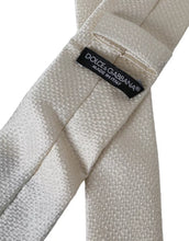 Dolce & Gabbana Off White 100% Silk Adjustable Necktie Men Tie