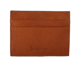 Brown Leather Cardholder Wallet Billionaire Italian Couture