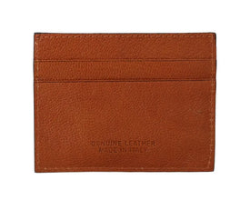 Brown Leather Cardholder Wallet Billionaire Italian Couture