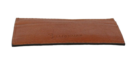 Brown Leather Cardholder Wallet Billionaire Italian Couture