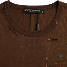 Dolce & Gabbana Brown Color Splash Cotton Crew Neck T-shirt