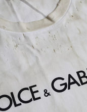 Dolce & Gabbana Off White Logo Cotton Crew Neck T-shirt