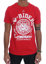 Red Cotton RIDERS Crewneck T-Shirt Frankie Morello