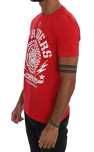 Red Cotton RIDERS Crewneck T-Shirt Frankie Morello