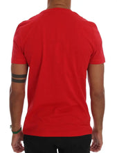 Red Cotton RIDERS Crewneck T-Shirt Frankie Morello