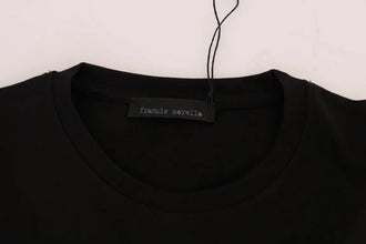 Black Cotton RIDERS Crewneck T-Shirt Frankie Morello