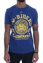 Blue Cotton RIDERS Crewneck T-Shirt Frankie Morello