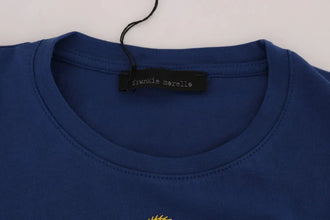 Blue Cotton RIDERS Crewneck T-Shirt Frankie Morello