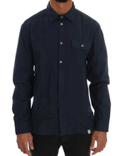 Blue Casual Cotton Long Sleeve Shirt John Galliano