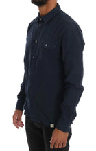 Blue Casual Cotton Long Sleeve Shirt John Galliano