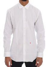 White Cotton Stretch Slim Fit Dress Shirt Moschino