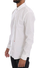 White Cotton Stretch Slim Fit Dress Shirt Moschino