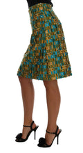 Multicolor Jacquard Straight Pencil Skirt Dolce & Gabbana