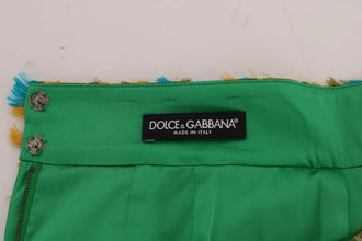 Multicolor Jacquard Straight Pencil Skirt Dolce & Gabbana