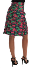 Pink Green Jacquard Pencil Skirt Dolce & Gabbana