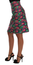 Pink Green Jacquard Pencil Skirt Dolce & Gabbana