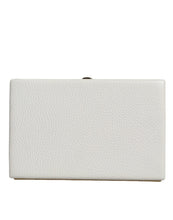 Dolce & Gabbana White Leather Gold Frame Clutch Evening Party Purse Bag