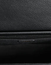 Versace Black Grainy Calf Leather Logo Crossbody Shoulder Bag