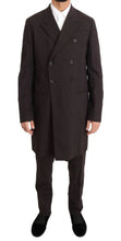 Bordeaux Wool Stretch Long 3 Piece Suit Dolce & Gabbana