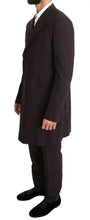 Bordeaux Wool Stretch Long 3 Piece Suit Dolce & Gabbana