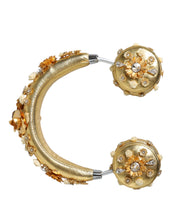 Dolce & Gabbana Gold Leather Floral Crystal Angel Headset Headphones