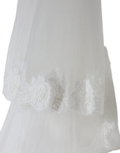 Dolce & Gabbana White Floral Lace Nylon Floor Length Wedding Veil