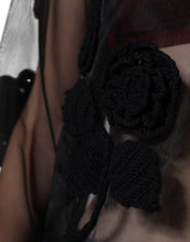 Dolce & Gabbana Black Nylon Mesh Transparent Floral Blouse