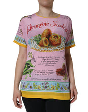 Dolce & Gabbana Pink Silk Araneine Siciliana Print Short Sleeves Top