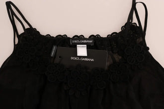 Black Silk Lace Chemise Dress Dolce & Gabbana