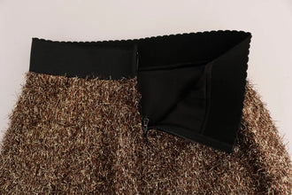 Gold Black Short Mini Skirt Dolce & Gabbana