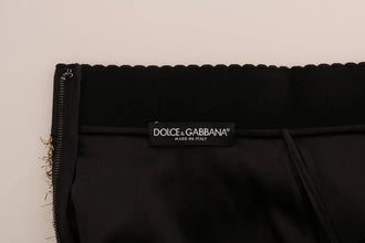 Gold Black Short Mini Skirt Dolce & Gabbana