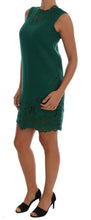 Green Floral Cutout Silk Wool Dress Dolce & Gabbana