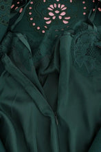 Green Floral Cutout Silk Wool Dress Dolce & Gabbana