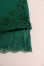 Green Floral Cutout Silk Wool Dress Dolce & Gabbana