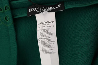 Green Floral Cutout Silk Wool Dress Dolce & Gabbana