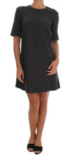 Gray Polka Dotted Wool Stretch Dress Dolce & Gabbana