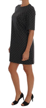 Gray Polka Dotted Wool Stretch Dress Dolce & Gabbana
