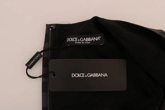 Gray Polka Dotted Wool Stretch Dress Dolce & Gabbana