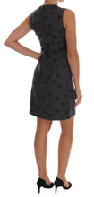 Gray Polka Dotted Sheath Wool Dress Dolce & Gabbana