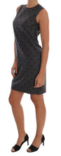 Gray Polka Dotted Sheath Wool Dress Dolce & Gabbana