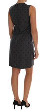 Gray Polka Dotted Sheath Wool Dress Dolce & Gabbana