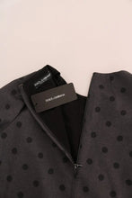 Gray Polka Dotted Sheath Wool Dress Dolce & Gabbana