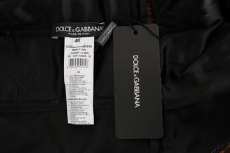 Black Brown Floral Brocade A-Line Dress Dolce & Gabbana