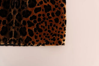Brown Leopard Print Silk Sheath Dress Dolce & Gabbana