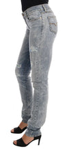 Blue Wash Torn Stretch Slim Fit Jeans Versace Jeans