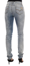 Blue Wash Torn Stretch Slim Fit Jeans Versace Jeans