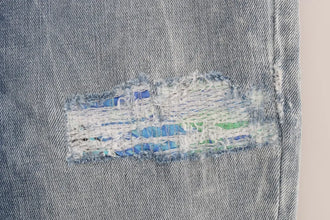 Blue Wash Torn Stretch Slim Fit Jeans Versace Jeans